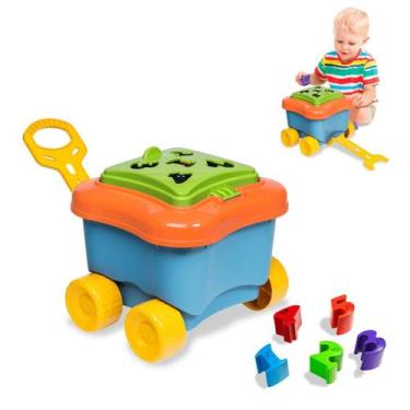 Imagem de Brinquedo Carrinho Didático Baby Land Bauduxo Educativo Azul - Cardoso