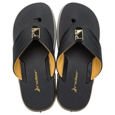 Imagem de Chinelo de Dedo Masculino Play Metalizado Rider Rbold, Preto, Amarelo,