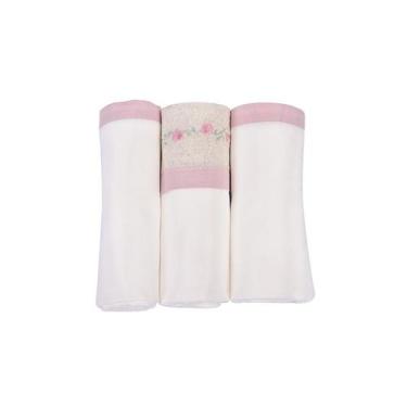 Imagem de Kit cueiro c/ 3 un lt nature 531262 rbb 80x80 cm rolinhos - MINASREY