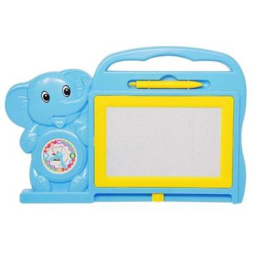 Imagem de Lousa Magica Elefante Com Caneta E Relógio Colors 33x21,5cm Na Solapa 