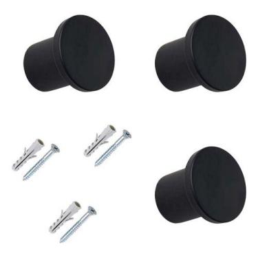 Imagem de Kit 3 Ganchos Parede Pendurador Redondo Aluminio Resistente - - premiu