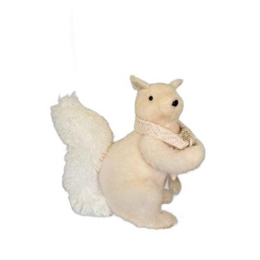 Imagem de Esquilo Branco Com Broche De Luxo - 43cm - Tokdacasa