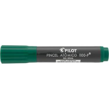 Imagem de Pincel Marcador Permanente Pilot Atômico 1100P Ponta Chanfrada Recarregável Verde