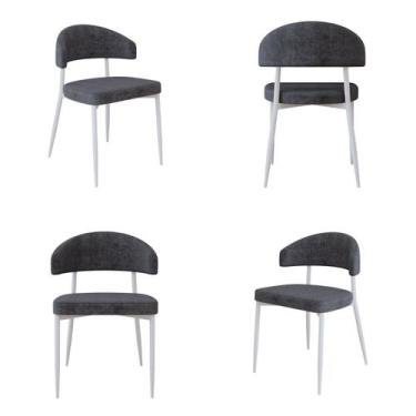 Imagem de Cadeira Bless Fixa com 4 Pés 55 x 52,5 x 77,5 cm com 4 Unidades Preto/