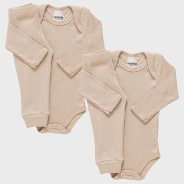 Imagem de Kit 2 Conjuntos Bebê Body + Calça Canelado Enxoval 100% Algodão Matern