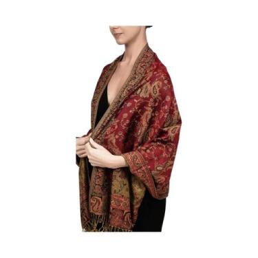 Imagem de Xale Feminino De Pashmina Para Outono, Cachecol Quente De Algodão, Len
