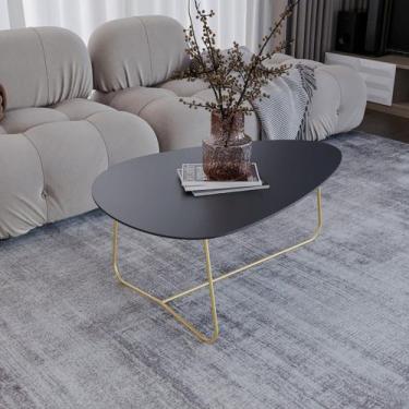 Imagem de Mesa de Centro Trude Organica 35cm x 90cm x 60cm Preto - Previlege