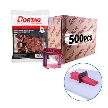 Imagem de Kit Espaçador Nivelador Eco Cortag 500 Peças 1.0MM a 3.0MM Piso Porcel