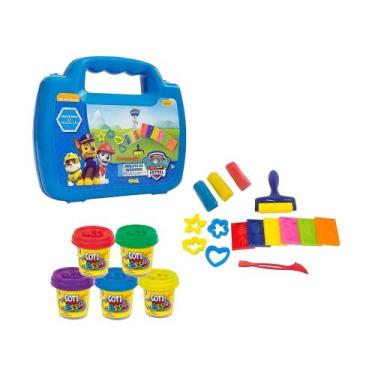Imagem de Kit Brinquedo Infantil Massinha de Modelar Mini Maleta Patrulha Canina