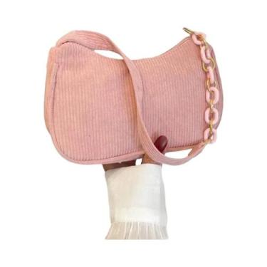 Imagem de Bolsa De Ombro Mini De Feltro Para Mulheres, Cor Sólida, Retro, Casual