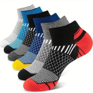Imagem de Meias Esportivas Masculinas - 6 Pares Respiráveis, para Todas as Estaç