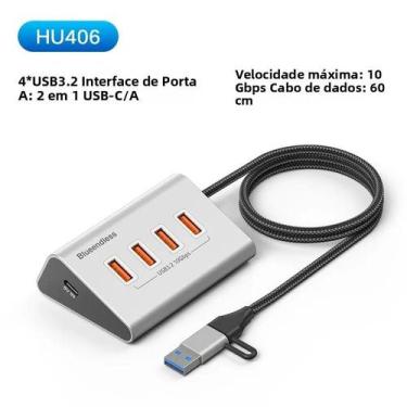 Imagem de Estação De Docking HUB USB3.2 Gen2 De 10Gbps Com 10 Portas Para PC, La