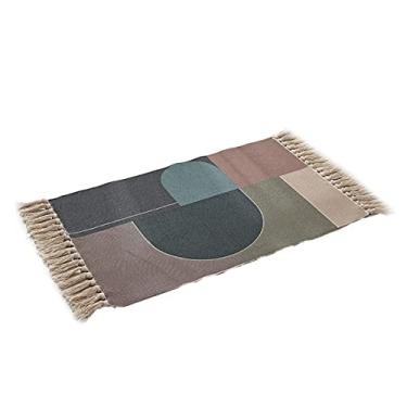 Imagem de jia cool, Tapete Boho, tapete de cozinha lavável, tapete de banheiro tecido pequeno algodão boêmio tribal fazenda borlas quarto corredor marroquino tapete de banheiro
