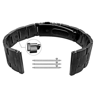 Imagem de MaKTech 22mm Pulseira de Relógio de Aço Inoxidável,Autodesmontável (sem necessidade de ferramenta),para Samsungg Galaxy Watch 3 45mm/46mm,HuaWei Watch 4/3 & Ultimate/GT 4/3 46mm Pro (Preto)