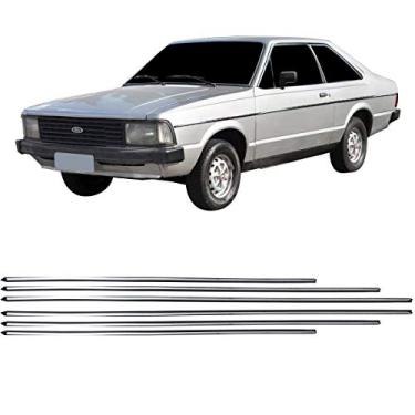 Imagem de Jogo Friso Lateral Borrachão Preto Cromado Corcel 2 Belina