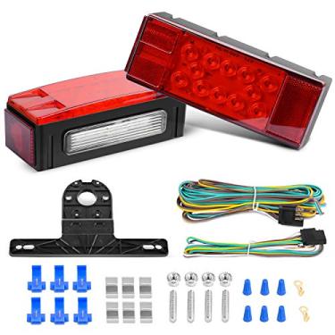 Imagem de Nilight TL-20 Kit submersível 2 peças de baixo perfil retangular LED de seta luz de sinalização lateral em caminhonetes RV de 12 V, reboques de barcos marítimos, 2 anos de garantia, vermelho, branco,