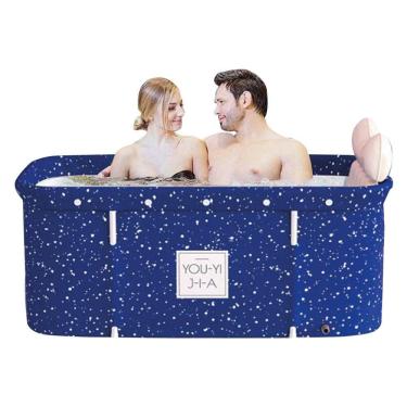 Imagem de Banheira Ofurô Dobrável Portátil Retangular PVC Com Encosto Inflável Céu Estrelado VG+