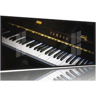 Imagem de Quadro Decorativo Piano Música Decorativo 130x60 Moldura Preta 2x2
