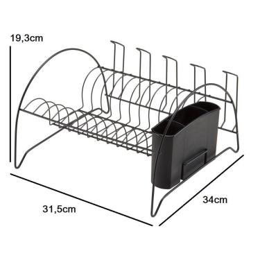 Imagem de Escorredor de Prato Arthi 2490 - Preto 11 Pratos