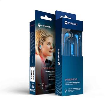 Imagem de Fone De Ouvido Motorola Earbuds 2-S com Microfone - Azul