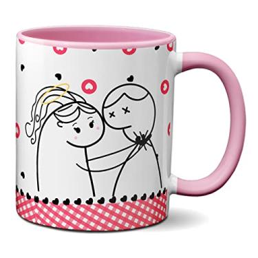 Imagem de Caneca Flork Namorados Te Amo Mas As Vezes Dá Vontade De (Rosa)