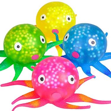 Imagem de ArtCreativity Squeeze Jelly Polvo, conjunto de 4, brinquedos para alívio de estresse para crianças e adultos, suprimentos de festa subaquática, lembrancinhas divertidas de festa de aniversário, brinquedos sensoriais relaxantes para autismo, 4 cores