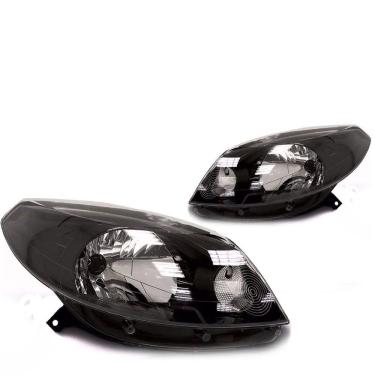 Imagem de Farol Sandero Stepway 2012 2013 2014 12 13 14 Mascara Negra