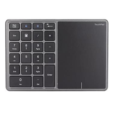 Imagem de Teclado numérico sem fio, teclado numérico Bluetooth com 22 teclas com teclado numérico de contabilidade financeira touchpad para laptop (cinza)