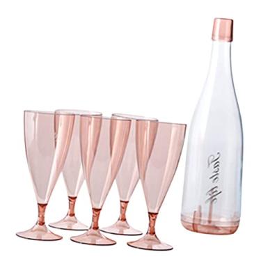 Imagem de champanhe destacáveis,Copos Vinho Reutilizáveis com Garrafa Armazenamento - Copos bar Mimosa reutilizáveis com garrafa armazenamento, copos coquetel para festas, A2/b2