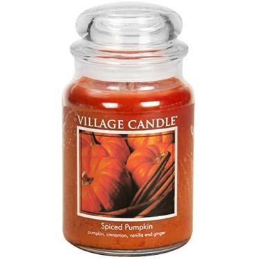 Imagem de Village Candle Pote grande de boticário de abóbora temperada, vela perfumada, 600 g.