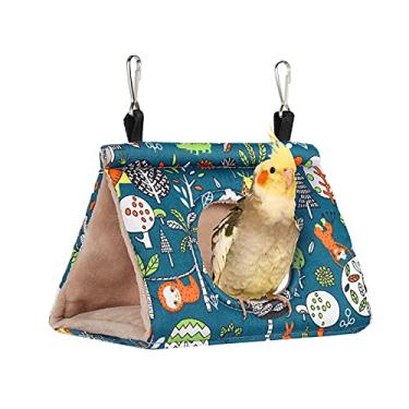 Imagem de Ninho de pássaro quente para inverno, rede pendurada, cabana de veludo, gaiola de pelúcia, pássaros fofos, cama de dormir para hamster, papagaio, periquito, calopsitas, coatoo Lovebird Finch Canary