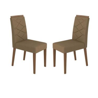 Imagem de Kit Com 2 Cadeiras Para Mesa De Jantar Caroline Imbuia Marrom Vl02 New