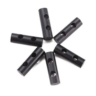 Imagem de FOSTAR Mini varas de ferro, pacote com 6 unidades de haste de ferrocério perfurada para acampamento de emergência, com dois orifícios de cordão de 4 mm para pulseira de paracorda, colar