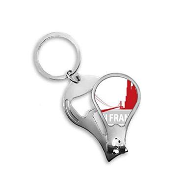 Imagem de San Francisco America Country City Outline Cortador de unhas abridor chaveiro tesoura