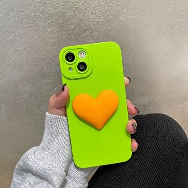 Imagem de Capa de telefone de silicone fosco bonito 3d amor coração para iphone 12 13 pro max 11 x xr 7 8 plus se 3 câmera capa macia protetora, b, para iphone 7