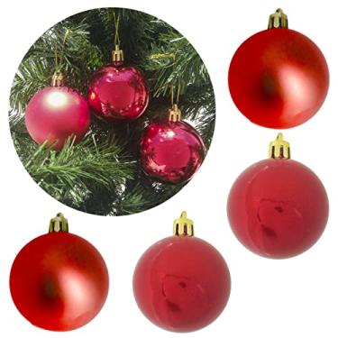 Imagem de Bola de Natal Kit Vermelho Misto 6cm - 9 Und.