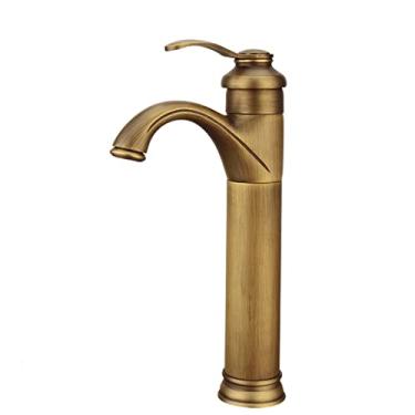 Imagem de LIDON Torneira para pia do banheiro torneira de água quente e fria bronze antigo torneira do banheiro latão furo único retro torneira da pia do banheiro torneira do lavatório preto, preto B (cor: antigo B)