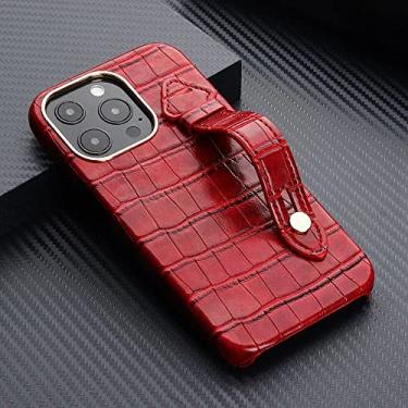 Imagem de Padrão de pele de crocodilo para iPhone 14 13 12 Pro Max Mini suporte de alça de pulso capa para iPhone 14 Plus 11 Pro Max XR XS X, vermelho, para iPhone 11