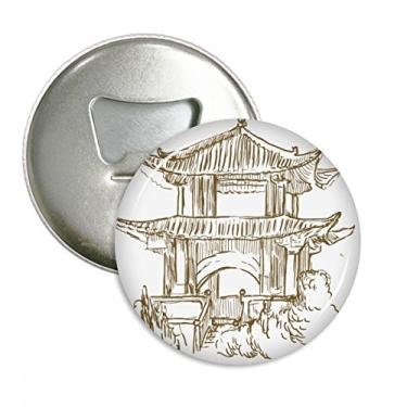 Imagem de China Landmark Chaveiro de madeira para esboço abridor de garrafas de geladeira Emblema multifuncional