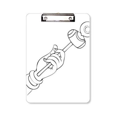 Imagem de Desenho de linha de mão budismo padrão simples prancheta pasta bloco de escrita placa de apoio A4