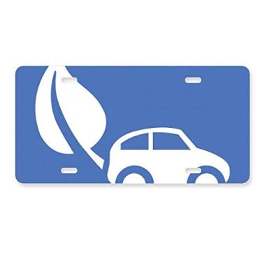 Imagem de DIYthinker Etiqueta de aço inoxidável para decoração de placa de carro Leaf Energy Veículos protege o meio ambiente