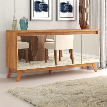 Imagem de Buffet Aparador 4 Portas Espelhado Armani Espresso Móveis Marrom