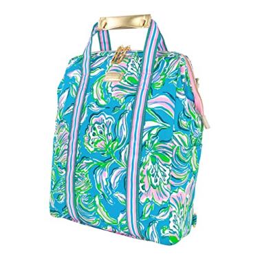 Imagem de Lilly Pulitzer Mochila térmica insulted grande capacidade, rosa / azul, bolsa térmica portátil para piqueniques, praia, piscina, caminhada, Ímã de pintinho, Personalizado