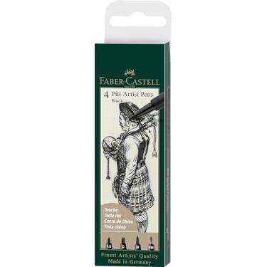 Imagem de Faber-Castell PITT Artist Pen India Ink Pen - carteira com 4 - cor preta 199-1,5, C, B Fude Medium