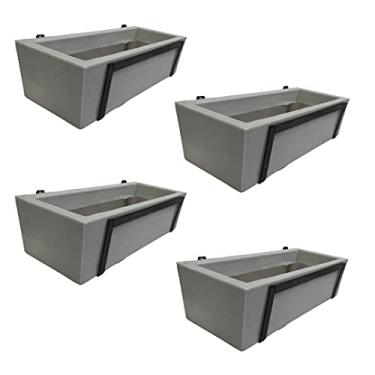 Imagem de Jardineira de Planta 37cm Com Suporte para Jardim Vertical (Cinza, 4)