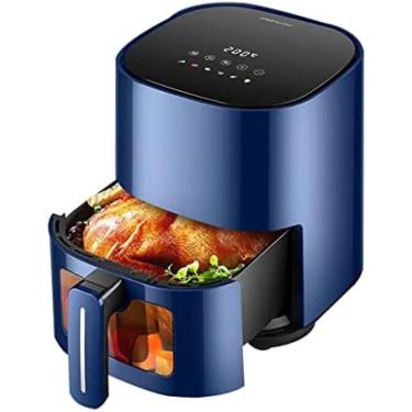 Imagem de Fritadeira De Ar Integrada Totalmente Automática, Sem Óleo, Fritadeira De Ar Visual Doméstica, Fritadeira De Ar Inteligente, Nova Fritadeira Elétrica De Grande Capacidade,Azul,32,1*25*31cm,YUYANAI