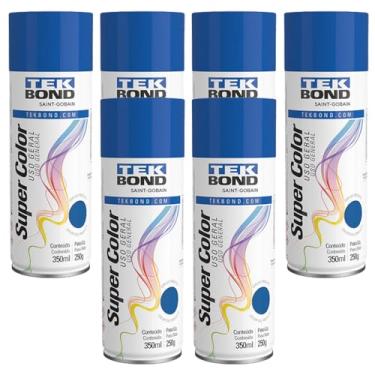 Imagem de Kit 6 Unidades Tinta Spray Uso Geral Azul 350ml Tekbond