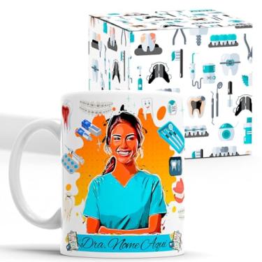 Imagem de Caneca Profissão Dentista Odontologia Com Avatar - Nome + Caixinha