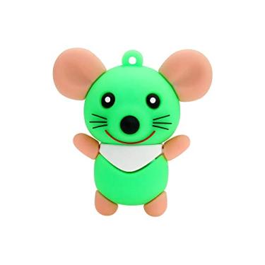 Imagem de Flash Drive de 64 GB Green Mouse Modelo USB 2.0 Cartão de Memória de Alta Velocidade Drive Pulo Drive Zip Drive para Armazenamento de Dados e Backup