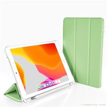 Imagem de Capa para tablet Case Compatible with Samsung Galaxy Tab A8 10.5（X200/X205) Case with Pencil Holder Smart Cover Protective Case Cover Shockproof Cover with Clear TPU Back Shell (Color : Light green)